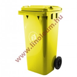 120 literes kerekes műanyag szemetes kuka – sárga hulladéktároló