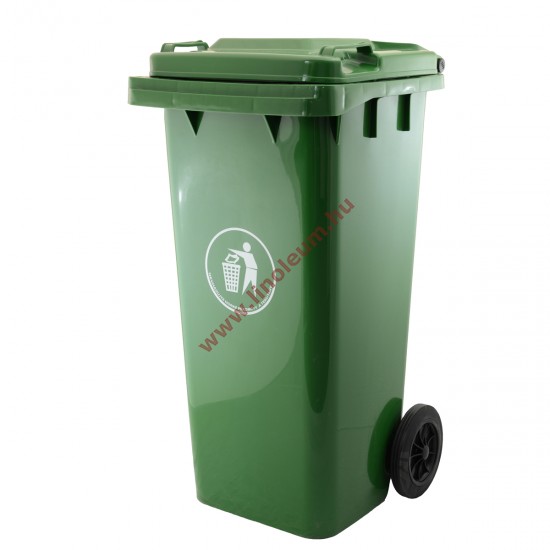 120 literes kerekes műanyag szemetes kuka – zöld hulladéktároló